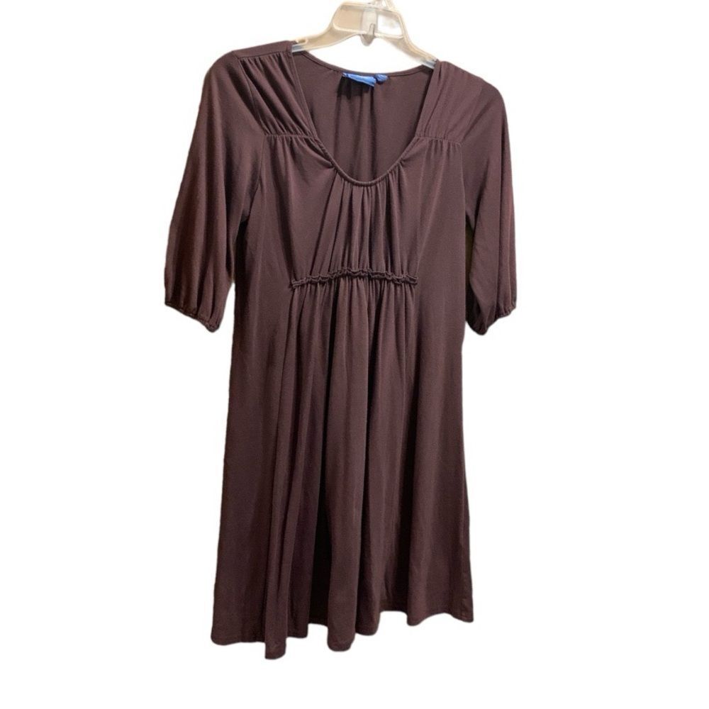 Vera Wang Simply Vera Women’s Plum Purple Loose Boho Short Sleeve Dress Large